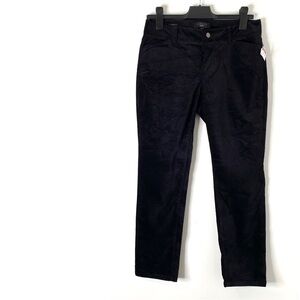 Talbots Black Velvet Straight Leg Pants Petite Stretch NWT